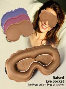 1PC Full Coverage 3D Contoured Sleep Eye Mask, Light Blocking, Breathable, Deep Eye Cavity, Non-Pressure, Eye Protection, Factory Wholesale - A - View 1