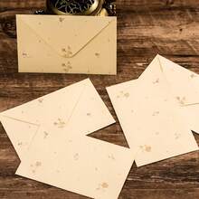 Set Kertas Surat dan Amplop Motif Bunga Kecil, Tas Penyimpanan Amplop dan Alat Tulis Bergaya Vintage Minimalis yang Segar dan Estetika - A - View 12
