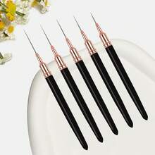 7Pcs Liner Nail Art Brushes Set, Ultra Thin Detail Drawing Nail Art Brushes With Resin Mixing Palette And Acrylic Pen Holder - Multicolor - View 6