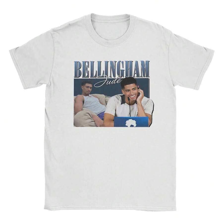 Bellingham's Big Head T-Shirt für Herren und Damen, Fußball lustige T-Shirts, Kurzarm Rundhals T-Shirt, 100% Baumwolle, Große Größen Kleidung. WVIR - 4 - Übersicht 1