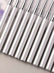 1/2/6pcs Cap-Extendable Metal Gel Brush, Luxury Detachable Dual-Ended Slim Carving Flower Liner Brush Set For Salon DIY - Multicolor - View 8