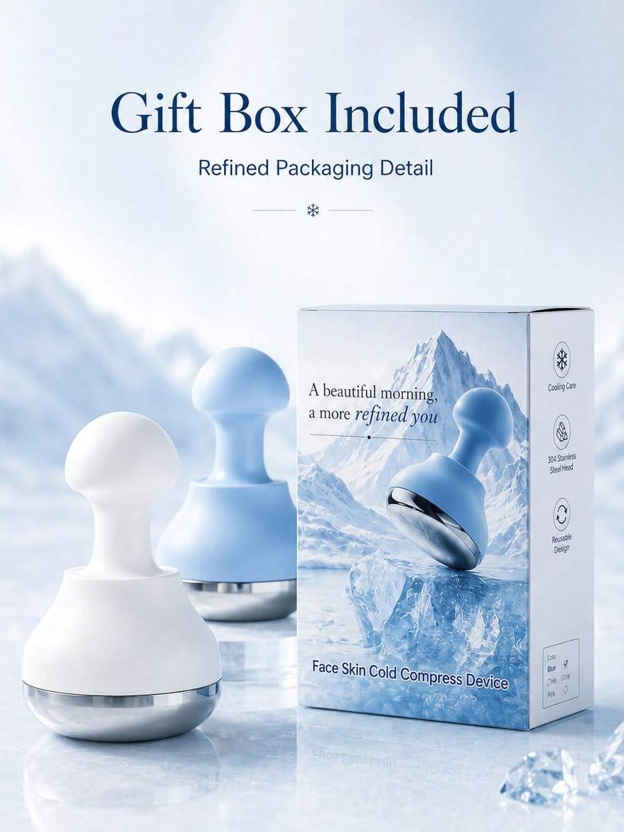 Reusable Ice Facial Cooling Massage Tool, De-Puffing Facial Ice Roller, Ice Cube Mold Beauty Tool, Cold Therapy Facial Care Accessory, Portable Cooling Massage Tool, Suitable For Women, Home SPA Daily, Travel Use, Back To School And Vacation Essential
