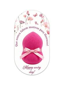 Custom Floral Card Packaging Paper, Gourd-Shaped Makeup Sponge, Customized Makeup Sponge Packaging Card, Soft Wet/Dry Cosmetic Sponge, Bridesmaid Gift, Wedding Favor, Birthday Gift, Mother's Day Gift - Multicolor - View 7