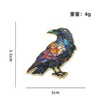 彩色滴油烏鴉胸針，鼬神之烏鴉，哥德風服飾配件，中性款 - 彩色 - 查看 4