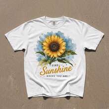 Comfort Colours, Beach Tee, Sunset Tees, Unisex Tee, Vintage Floral, Women Casual, Sunflower Tee, Vacation Tees - White - View 1