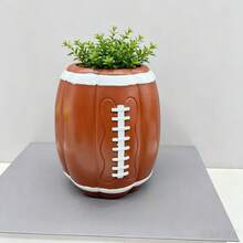 Resin Football Pumpkin Shaped Planter, Storage, Storage Jar, Outdoor Indoor Garden Desktop Weather-Resistant Use, Home Bedroom Room Balcony Garden Yard Decoration (Plants Not Included) - A - View 11