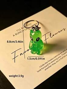 1pc Glow-In-The-Dark Green Alien Phone Lanyard, Cute Mini ET Alien Pendant, Ins Style Unique Niche Accessory - Multicolor - View 5