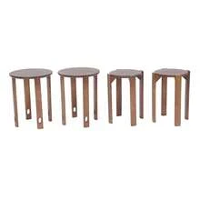 YUNRUX Multifunktionella stapelbara pallar, 4-i-1 stapelbara pallar, stapelbara träpallar 4-pack - Brun - Visa 8