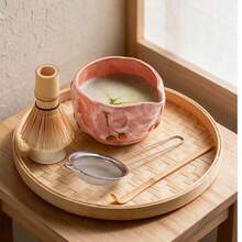 1pc/7pcs Hand-Painted Cherry With Mouth Matcha Bowl Set, Matcha Tea Set Including Matcha Bowl, Matcha Whisk, Matcha Cup, Stirrer, Tea Spoon, Tea Bowl Set, Matcha Preparation Tools, Dessert And Beverage Making Tools - Multicolor - View 6