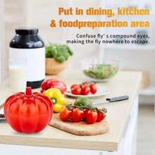 1pc Reusable Transparent Pumpkin Fly Trap, Suitable For Home Kitchen Surfaces And Outdoor Orchards, Effective Pest Control, Practical Pest Control Tool, Essential For Outdoor, Travel, Camping, Home Supplies, Kitchen Supplies, Gift For Women, Gift For Men, Gift For Mother, Gift For Father, Gift For Grandfather, Gift For Grandmother - Multicolor - View 4