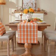 Vintage Plaid Table Runner, Autumn Harvest Decor, Suitable For Restaurant Holiday Party Home Dining Table Decoration And Thanksgiving Home Kitchen Dining Table Decoration - A - View 4