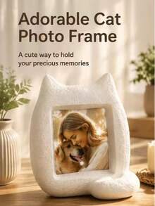 1pc Cat Photo Frame Decor Ornament, Funny Photo Memorial Display, Photo Card Decorative Frame, Valentine's Day Mother's Day Birthday Anniversary Creative Gift Home Decor, Suitable For 3 Inch And Below Photos, Pet Photo Frame, Cat Photo Frame Decor, Desktop Photo Display, Cute Home Decor, Pet Keepsake, Cat Lover Gift, Fits 3 Inch Photos - one-size - View 4