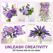 576Pcs Multi-Color Pipe Cleaner Flower Bouquet DIY Kit, Soft Fuzzy Chenille Stems Craft Supplies, 400 Assorted Pipe Cleaners, Floral Stems, Floral Tape, Step-By-Step Guide & Tutorial Video, Beginner Handmade Flower Set. - 576pcs - 查看 9