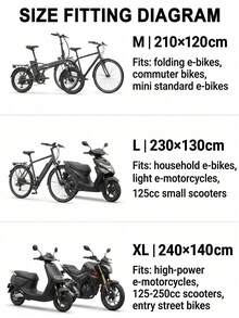 1pc Heavy Duty EVA All-Season Motorcycle & Bicycle Cover - Waterproof, UV-Resistant, Snow-Proof, Breathable, Lightweight, Fits Most Models, Black, Outdoor Vehicle Protection, Stylish Motorcycle Cover, UV-Resistant Cover - Multicolor - View 7