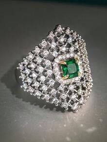 1pc Elegant Cubic Zirconia Ring For Women, Wedding Engagement Party Jewelry, Valentine's Day Gift - 1# - View 2