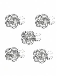 1/3/5件 25mm 女款玫瑰花鈕扣蓋，金屬鈕扣蓋，可拆卸夾式鈕扣蓋，3D裝飾鈕扣，附夾具鈕扣扣，適用於洋裝、晚禮服、襯衫配件 - 多色1 - 查看 19