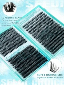 640PCS Lash Clusters Eyelash Extension Kit, 30D 40D 50D Individual Lashes Kit, With Bond And Seal, Remover, Tweezers, Wispy Soft Daily Cluster Lashes, 3D Eyelash Extension Kit, Suitable For Quick DIY Eyelash Makeup At Home, Self Use - Black - View 4