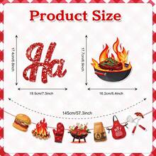 1 Set BBQ Theme Happy Birthday Banner, BBQ Camping Theme, Birthday Wedding Bridal Shower Baptism, Home Classroom Party Supplies Decoration - Multicolor - View 8