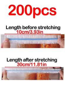 200/100/50/10pcs Transparent Summer Food Preservation Covers, Stretchable Transparent Plastic Plate Covers, Leak-Proof Dust-Proof Plastic Food Wrap, Reusable Bowl Covers; Designed For Home Food Storage - Colorful - View 11