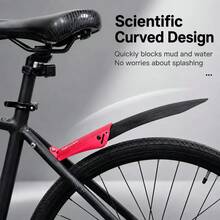 MOTSUV 1 Pair Folding Mountain Bike Mudguards, Aluminum Alloy Front And Rear Rain Guards, Bicycle Mud Fender Accessories - Multicolor - View 7