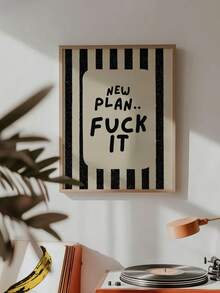 1pc Funny Quote Wall Art Print, Bright Typography Poster, Colorful Text Canvas Decor, Minimalist Unframed Wall Decor For Gallery Wall, Bedroom, Living Room, Hallway - Text a - View 3