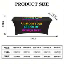 Custom Outdoor Tablecloth, Multiple Colors Available, Elastic And Easy To Install, Suitable For Event Decoration, Elastic Tablecloth, Supports Photo/Pattern Customization, Party Essential - Multicolor - View 3