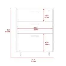 3 Drawers Storage Cabinet With Casters Lions Office, Black Wengue Finish-XY920509 - 1 - View 3