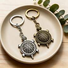 Auspicious Longevity Turtle Keychain, Carrying Eastern Blessings, Classic 3D Textured Turtle Keychain, Wealth-Attracting Animal Bag Charm, Spring Festival, Wedding Favor, Gift For Animal Lovers, Commemorative Gift For Friends And Family - Multicolor - View 4