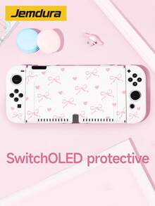 適用於 Switch 遊戲主機配件，蝴蝶結與標語圖案，相容於 Switch NS/Switch OLED/Switch 2025 保護殼、收納袋，送給 Switch 玩家的最佳禮物，情人節告白/春季浪漫禮物 - 彩色 - 查看 18
