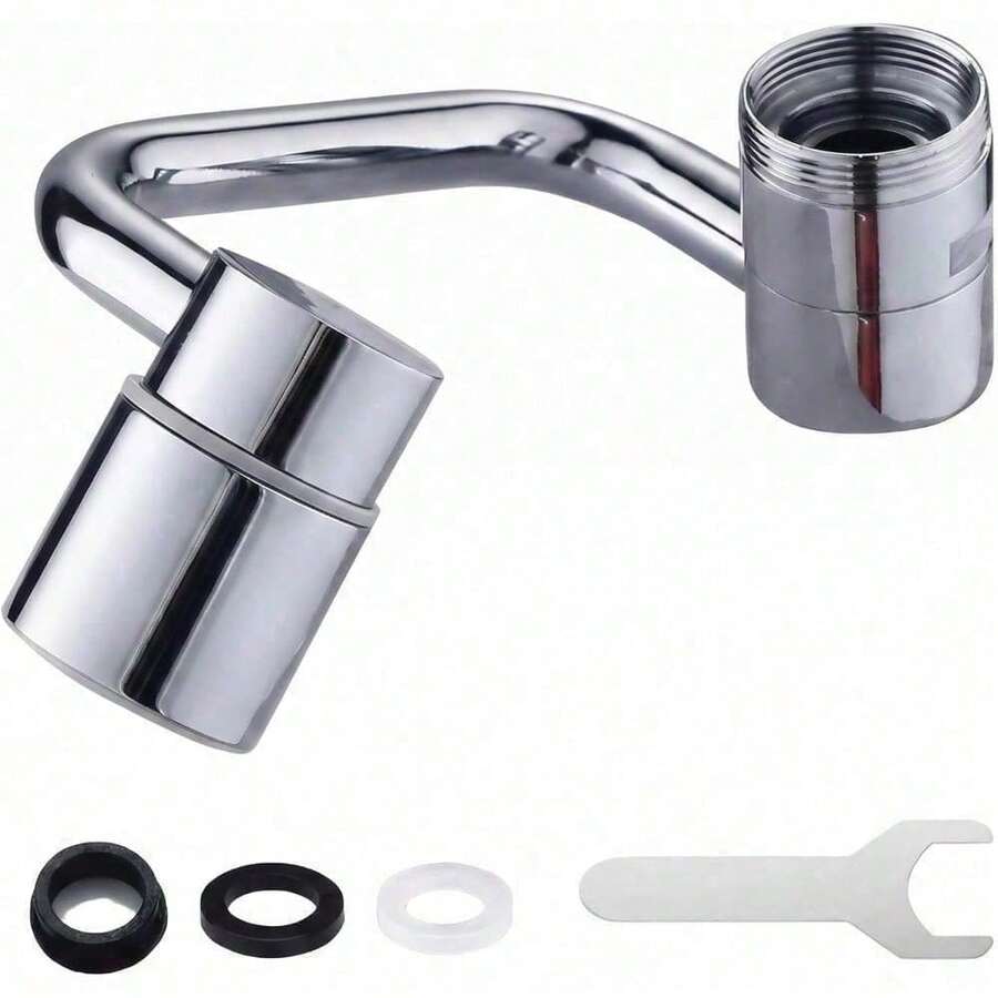 1080° Rotating Faucet Extender, U-Shaped Swivel Faucet Aerator, Dual Mode Spray With Upward Water Spray, Splash Proof Water Saving Nozzle For Kitchen And Bathroom Sink - Default - View 1