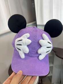 Disney, 1pc Cute Mickey & Minnie Ears Baseball Cap, Adjustable Outdoor Cartoon Casual Hat, Designed With Mickey Hand Details And Ear Decorations, With Its Adorable Cartoon Style, It's Perfect For Theme Park Visits, Outdoor Sports, Daily Wear, Travel, Parties And Holiday Occasions. Unisex Design - An Ideal Gift For Friends And Family! (Men's Baseball Cap, Women's Baseball Cap, Summer Sun Hat) - Red - View 12