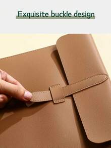 Custom Text Logo Personalized A4 Vertical Leather Document Bag, Large Capacity Waterproof PU Leather Flap Document Organizer, Durable Snap Button Design, Business Contract, Resume, Tablet Storage Folder, Suitable For Office, Students, Business Travel, Multiple Colors Available - Multicolor - View 9