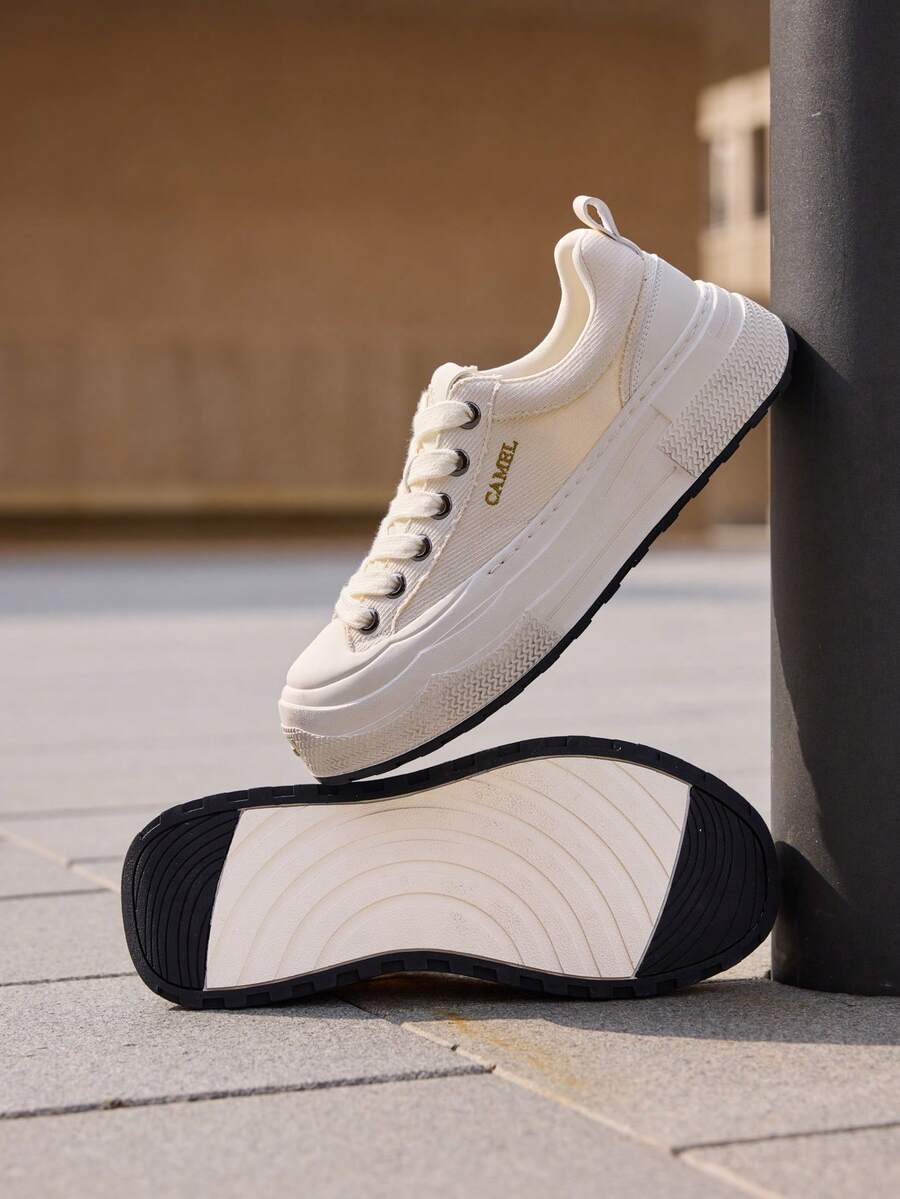 CAMEL CROWN Men's Shock-Absorbing Running Shoes, Breathable Mesh Versatile Casual Ultra-Light Soft-Soled Shock-Absorbing Jogging Shoes - White - View 1
