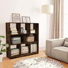 vidaXL Bücherregal Geraucherte Eiche 97,5x29,5x100 cm Holzwerkstoff, Büroschrank, Bücherregal, Regal, Büroregal, Bücherregale, Regale, Aktenregal - Geräucherte Eiche - Übersicht 9