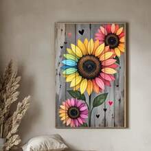 1PC DIY 5D Diamond Painting Kit Sunflower Pattern - Round Full Diamond Art Mosaic Craft, Home Wall Decor, Unframed - No Frame - View 2