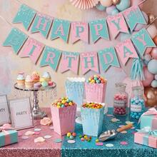 10/20/40 Pcs,Pastel Glitter Drip Popcorn Boxes,Pink & Blue Sparkle Dripping Design Paper Snack Containers,Disposable Party Favor Treat Paper Boxes For Gender Reveal,BabyShower, Bridal Shower Party Supplies - View 5