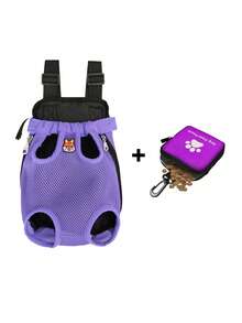 Breathable Mesh Pet Backpack With Detachable Storage Bag, Hands-Free Dog Harness Pet Carrier, Leg-Out Portable Travel Bag For Walking, Hiking And Commuting, Suitable For Small To Medium Cats And Puppies - Multicolor - View 29