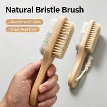 Multifunctional Foot Cleaning Tool Foot Scrubbing Board Pumice Stone Foot Brush Bath Brush Easily Remove Dead Skin And Calluses - Apricot - View 3