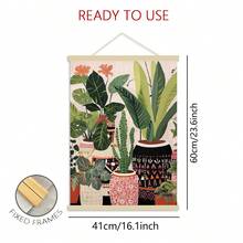 1幅波西米亚风格室内植物帆布墙画 - 现代装饰风景海报，经典室内墙面装饰，适用于客厅、卧室、浴室、餐厅，不含画框 - 彩色 - 查看 14