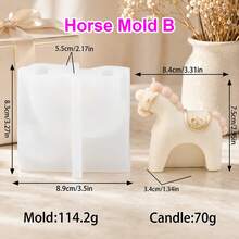 Zhonghui Mold 3D Cute Horse Silicone Mold, Rocking Horse Candle Mold, Suitable For DIY Handmade Soap, Resin, Plaster, Handmade Crafts And Gifts Decoration - Animal - View 11