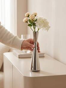 Vase/Small Vase, Elegant Metal Vase, Metal Structure - No Need To Worry About Falling, Perfect Home Decor. Cone-Shaped Vase Suitable For Wedding Table Centerpiece, Candlelight Dinner Table Decor, Room Decor, Gift For Good Friends - Elegant Style - View 9
