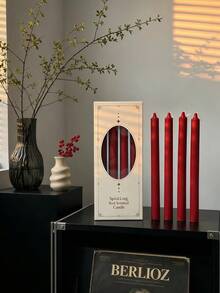 2pcs/4pcs Lilin Panjang Berbentuk Roda Gigi Lancip Merah Ukuran 0,78*9,87 Inci, Lilin Kedelai Tanpa Asap, Cocok Untuk Dekorasi Rumah, Dekorasi Kamar Tidur, Dekorasi Liburan, Dekorasi Pesta Dan Properti Fotografi, Menciptakan Suasana Romantis, Cocok Untuk Dekorasi Pernikahan - merah - View 9