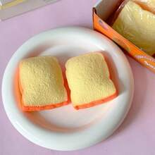1pc Realistic Building Block Toast Squeeze Toy, Sliced Bread Model Creative Stress Relief Gadget, Venting Toy For Kids - Multicolor - View 4