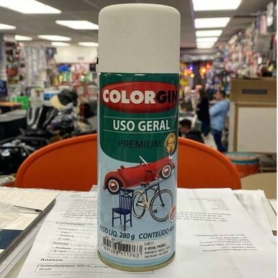 Tinta Spray Uso Geral Branco Fosco Intenso 400ml COLORGIN