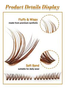 180 PCS Brown Lash Clusters 40D Pro Cluster Eyelashes D Curling Volume Lashes Fluffy Soft Wispy Lashes Extension Makeup Tool - D - 查看 3
