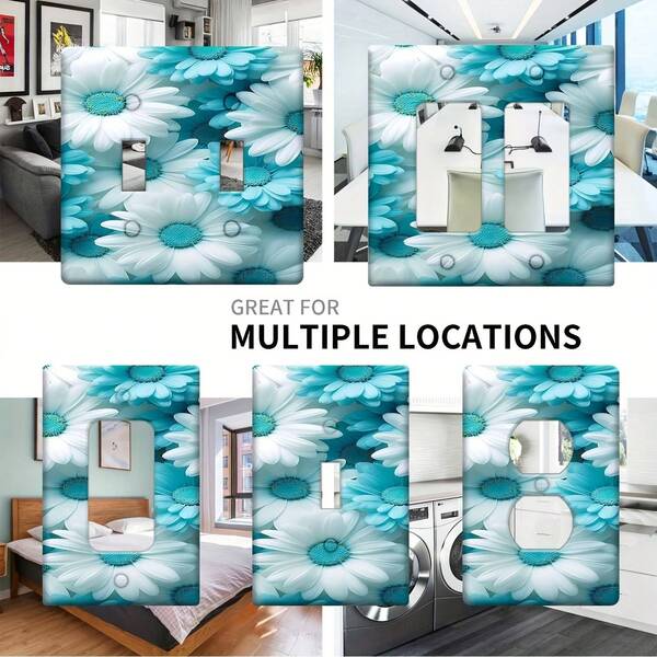 Modern Design Of And White Floral Patterns Includes A Single Or Double Opening And A Versatile Rotating Switch Panel That Can Be Secured With Screws, Eliminating Need Wiring. It Is Enhancing Decor Of Bathrooms