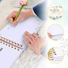 APODESS Tischläufer Eukalyptus Grün 30cm x 25m Gästebuch für 50. Hochzeitstag – Festliches Set für Jubiläumsfeiern-Partyzubehör-Set - Übersicht 6