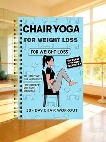 30-Day Sitting Yoga Weight Loss Exercise Plan And Diary - 50-Page Illustrated Exercise Guide, Including Daily Yoga Exercises, Meal Plan, And Progress Tracking - Compact Size , Suitable For Home Gym Use - Multicolor - View 2