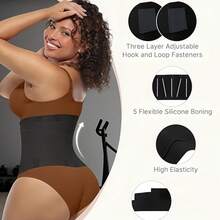 Waist Trainer Belt Waist Cincher Trimmer Ab Belt Tummy Control Body Shaper Gym Workout Tummy Shaper Corse - Black - View 3