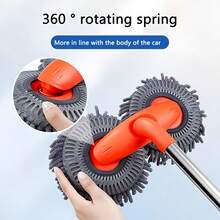 Car Wash Brush, Adjustable Long Handle Car Cleaning Brush, Microfiber Car Cleaning Tool, Heavy Duty Multi-Surface Car Mop, Vehicle Detailing Cleaning, Soft Bristle Dust Duster, Suitable For Hard-To-Clean Areas - Multicolor - View 6